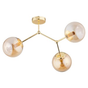 LAMPA SUFITOWA ALFA GOLEM ZŁOTA 3xE14 /  62264