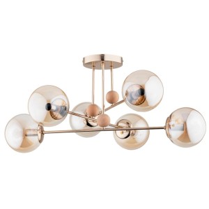 LAMPA SUFITOWA ALFA OPTY ZŁOTA 6xE14 /  63133