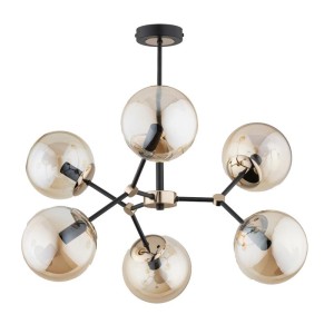 LAMPA SUFITOWA ALFA FOTON MIX CZARNO-ZŁOTA 6xE14 /  63121