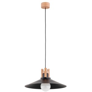 LAMPA WISZĄCA ALFA CEZUS DREWNIANA 1xE27 / 60945