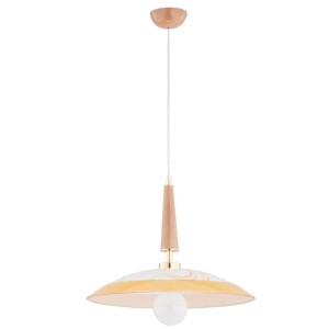 LAMPA WISZĄCA ALFA FIGA DREWNIANA 1xE27 / 60936
