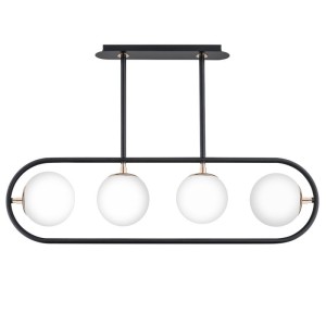 LAMPA SUFITOWA ALFA SARAN CZARNO-BIAŁA 4xE14 / 63111