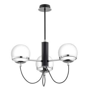 LAMPA SUFITOWA ALFA AURON CZARNO-BIAŁA 3xE14 / 28583