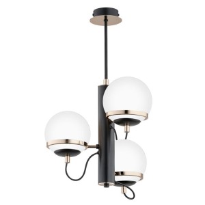 LAMPA SUFITOWA ALFA LUMINA CZARNO-BIAŁA 3xE14 / 63106