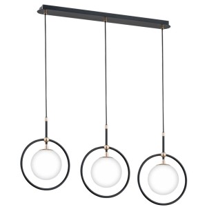 LAMPA WISZĄCA ALFA AKIRA CZARNO-BIAŁA 3xE14 / 62207