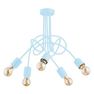 LAMPA SUFITOWA ALFA TANGO NIEBIESKA 5xE27 / 28485