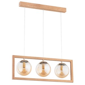 LAMPA WISZĄCA ALFA SAMI DREWNIANA 3xE14 / 63055