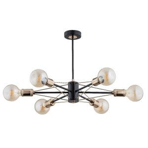 LAMPA SUFITOWA ALFA TANDEM II CZARNA 6xE27 / 62151