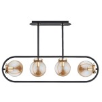 LAMPA SUFITOWA ALFA SARAN CZARNA 4xE14 / 62148