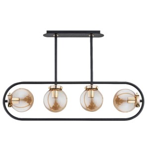 LAMPA SUFITOWA ALFA SARAN CZARNA 4xE14 / 62148