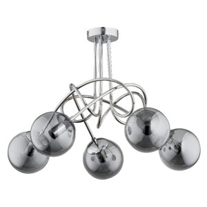 LAMPA SUFITOWA ALFA TANGO GLASS CHROM 5xE14 / 61095