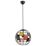 LAMPA WISZĄCA ALFA BASKET CZARNA 1xE27 / 60359