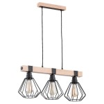 LAMPA WISZĄCA ALFA FIBIA DREWNIANA 3xE27 / 61034