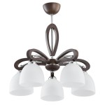 LAMPA SUFITOWA ALFA GRACJA DREWNIANA 5xE27 / 20895