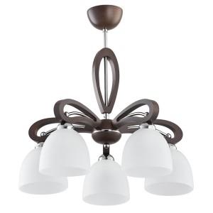 LAMPA SUFITOWA ALFA GRACJA DREWNIANA 5xE27 / 20895
