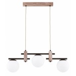LAMPA WISZĄCA ALFA AKSAN FOSFORUS DREWNIANA & BIAŁA 3xE14 / 62669