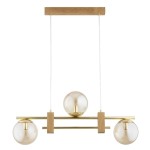 LAMPA WISZĄCA ALFA ARIVA DREWNIANA & ZŁOTA 3xE14 / 62670
