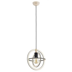 SKANDYNAWSKA LOFTOWA LAMPA WISZĄCA ALFA MINTO DREWNIANA 1xE27 /  61686