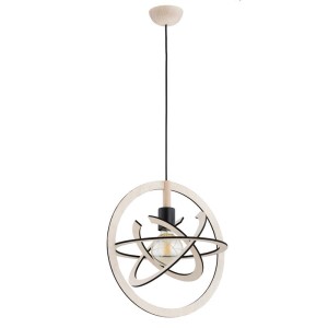 SKANDYNAWSKA LOFTOWA LAMPA WISZĄCA ALFA MINTO BIG DREWNIANA 1xE27 /  61687