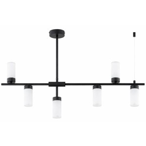 LAMPA WISZĄCA ALFA TAUR CZARNA & BIAŁA 6xE14 /  61685