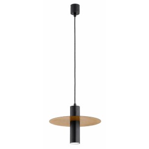 LOFTOWA INDUSTRIALNA LAMPA WISZĄCA ALFRA GREYS CZARNA & ZŁOTA 1xGU10 /  61688