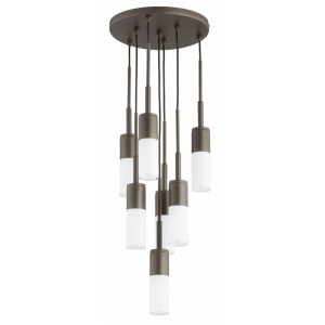 LAMPA WISZĄCA ALFA ARIZON METALIK & BIAŁY 7xE14 /  63438