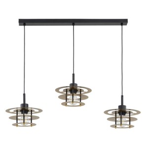 LOFTOWA LAMPA WISZĄCA ALFA ZARIA CZARNA & ZŁOTA 3xE27  /  62675