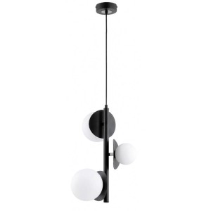 LAMPA WISZĄCA ALFA GELEN CZARNA & BIAŁA 3xG9  / 62679