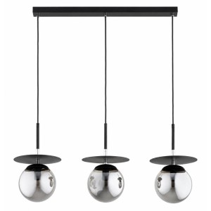 LAMPA WISZĄCA ALFA QEENCY CZARNA & SREBRNA 3 x E14 / 62684