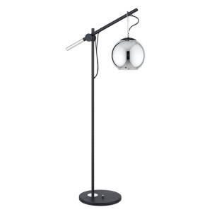 LAMPA STOJĄCA ALFA ENABI CZARNA & SREBRNA 1 x E27 /  9300