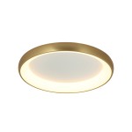 LAMPA SUFITOWA LED 2050 43W 3000K ZŁOTA MATOWA ALUMINIUM - AKRYL LED | 43W | 3000K | 3715Lm | CRi 80 | Triak ściemniający