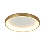 LAMPA SUFITOWA LED 2058 55W 3000K ZŁOTA MATOWA ALUMINIUM - AKRYL LED | 55W | 3000K | 4080Lm | CRi 80 | Triak ściemniający