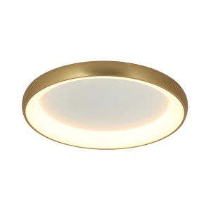 LAMPA SUFITOWA LED 2058 55W 3000K ZŁOTA MATOWA ALUMINIUM - AKRYL LED | 55W | 3000K | 4080Lm | CRi 80 | Triak ściemniający