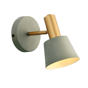 20219 LAMPA KINKIET E14 MAX 5W SZARA-ZIELONY METAL - ZŁOTY ALUMINIUM