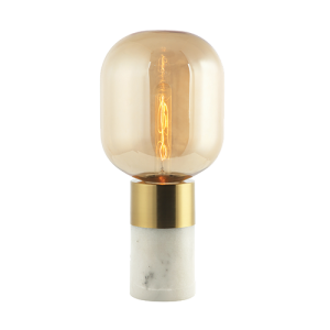 LAMPA STOŁOWA 20253 E27 MAX 25W MARMUR - METAL - SZKŁO