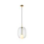 LAMPA WISZĄCA 22057 – G9 7W, SATYNOWA CZERŃ, OPALOWE I PRZEZROCZYSTE SZKŁO
