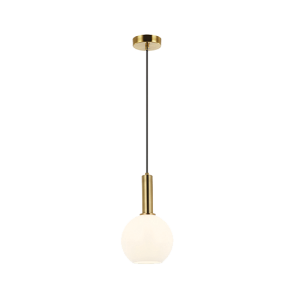 LAMPA WISZĄCA 22071 – E27 40W, MATOWE ZŁOTO I OPALOWE SZKŁO