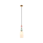 LAMPA WISZĄCA 22078 – E27 40W, ANTYCZNY BRĄZ, CERAMIKA I OPALOWE SZKŁO