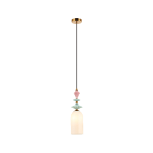 LAMPA WISZĄCA 22078 – E27 40W, ANTYCZNY BRĄZ, CERAMIKA I OPALOWE SZKŁO