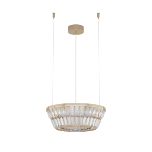 Lampa wisząca LED 23045 – elegancja kryształu i antycznego mosiądzu