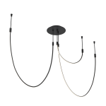 Lampa wisząca LED 23051 46W 3000K – czarne aluminium i silikon, ściemnialna Triac
