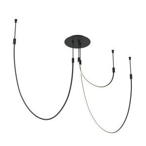 Lampa wisząca LED 23051 46W 3000K – czarne aluminium i silikon, ściemnialna Triac