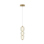 Lampa wisząca LED 23062 12W 3000K – złote aluminium, szkło szampańskie i akryl