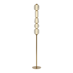 Lampa stojąca LED 23063 17W 3000K – złota metalowa podstawa i szklany klosz w kształcie kieliszka