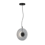 Lampa wisząca LED 23072 8W 3000K – czarny metal i matowe szare szkło