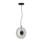 Lampa wisząca LED 23073 8W 3000K – czarny metal i transparentne szkło