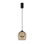 Lampa wisząca LED 23079 6W 3000K – czarny metal i szkło szampańskie