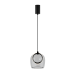 Lampa wisząca LED 23080 6W 3000K – czarny metal i transparentne szkło