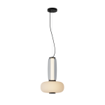 Lampa wisząca LED 23084 23W 3000K – czarny metal, szkło szare i opalowe