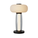 Lampa stołowa LED 23085 23W 3000K – czarny metal, szkło przyciemniane i opalowe